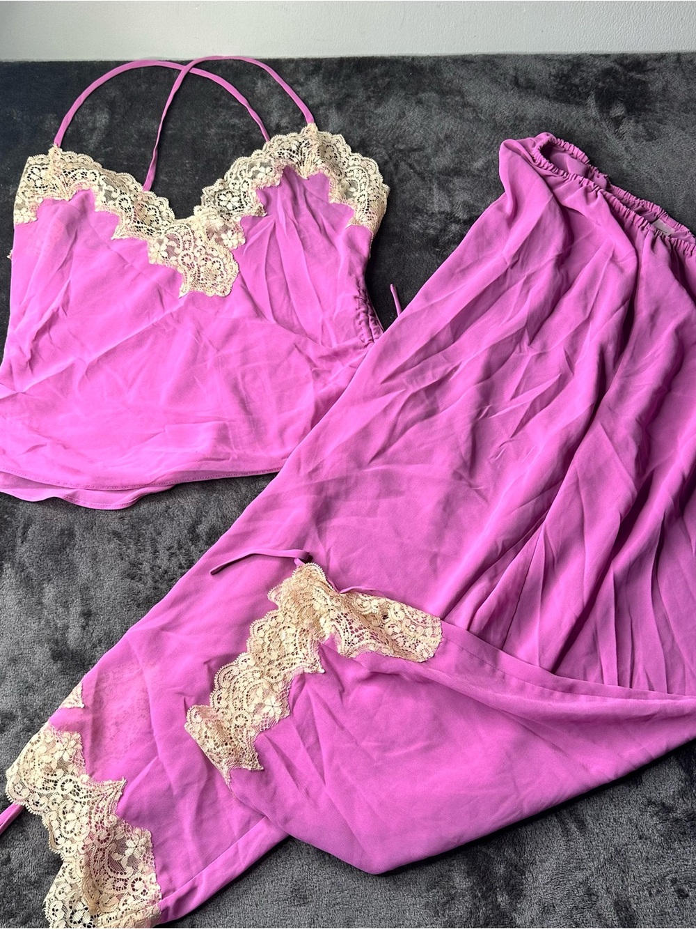 Victoria's Secret Pink Lace-Trim Camisole & Pants Sleep Set